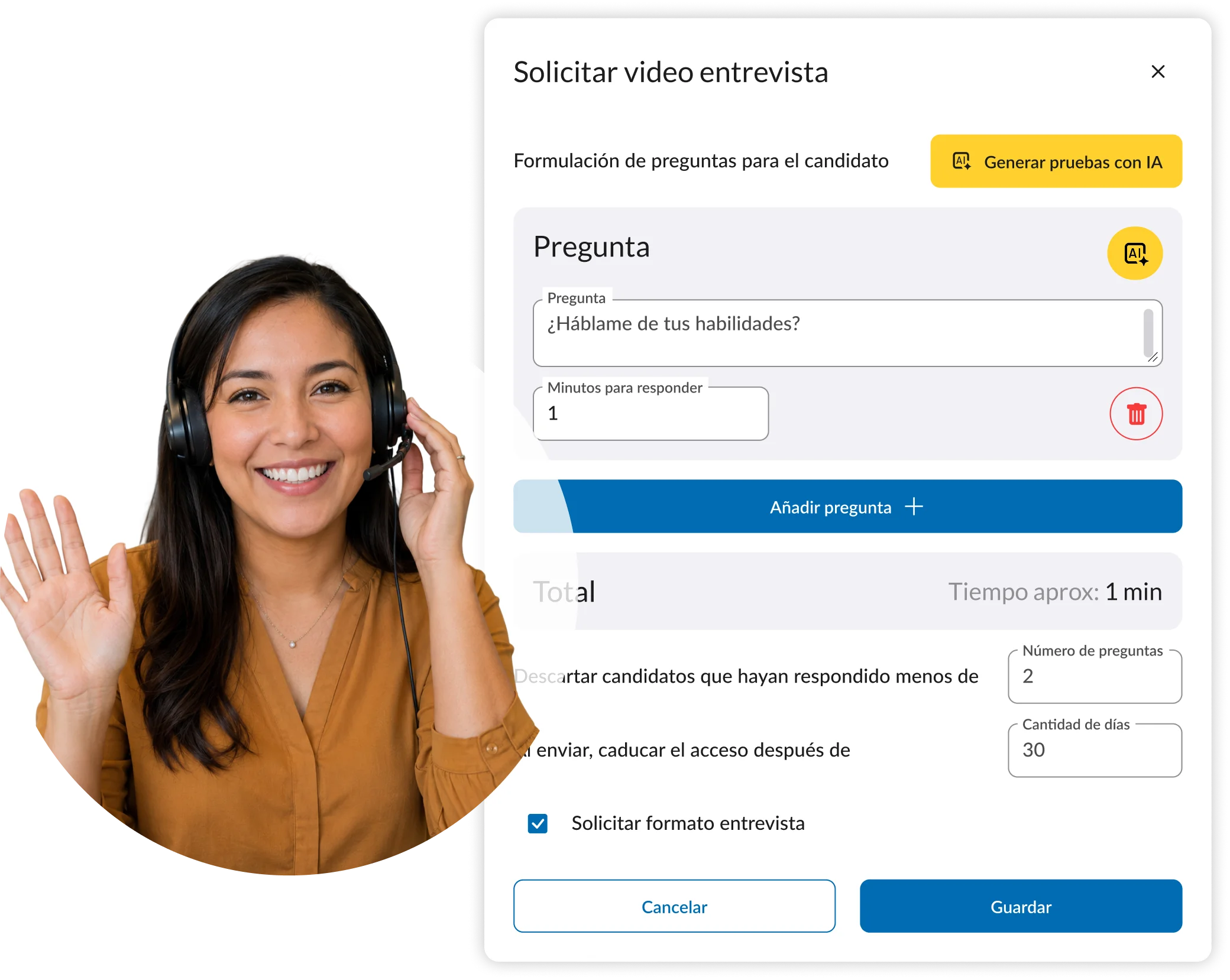 Videoentrevistas integradas al expediente del candidato en PsicoAlianza
